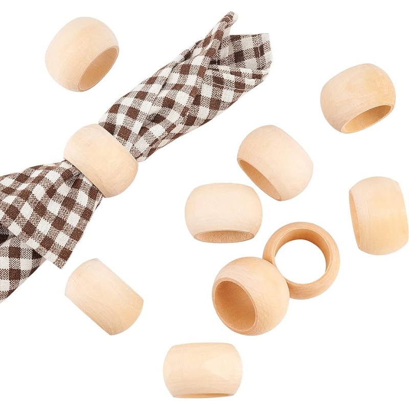 Conference Table Round - 10pcs Wood Napkin Rings Serviette Holders