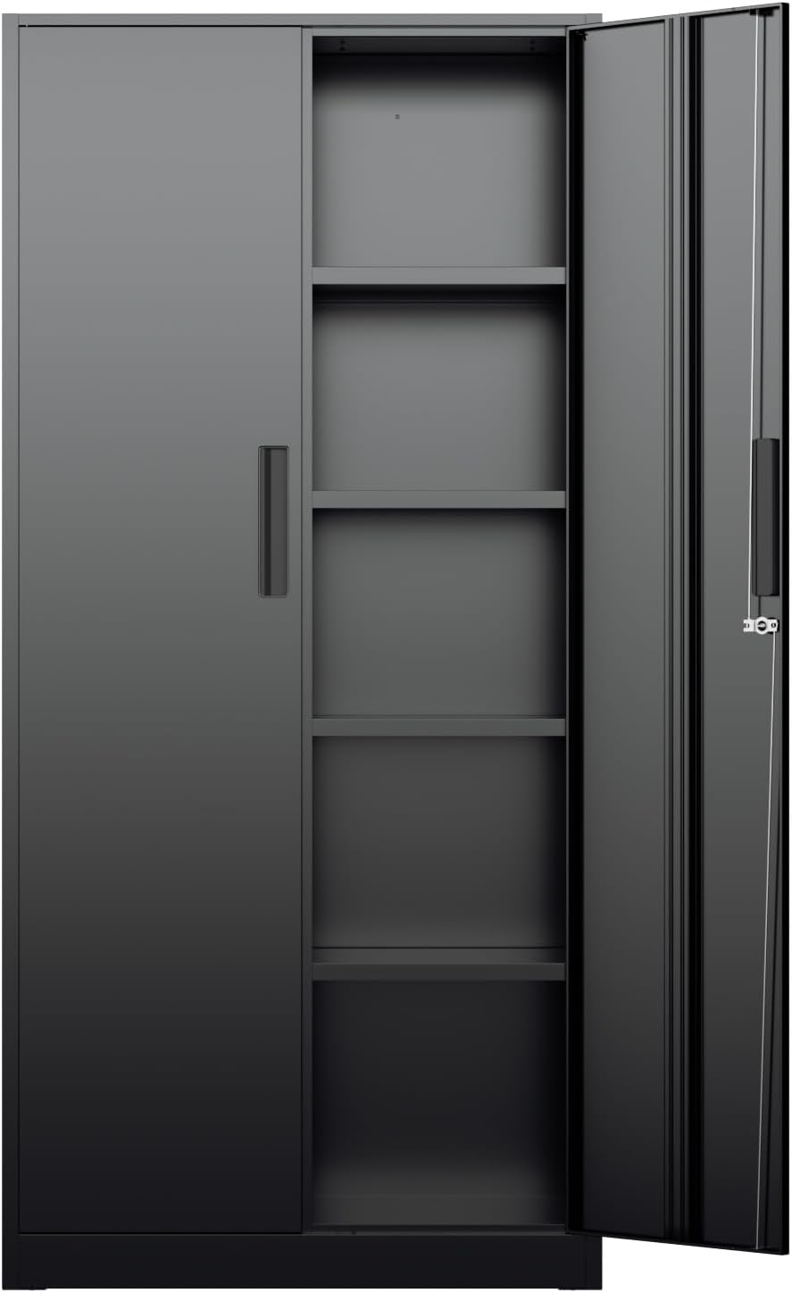 Office Furniture Cabinets - Tall Metal Storage Cabinet Organizer, Locking