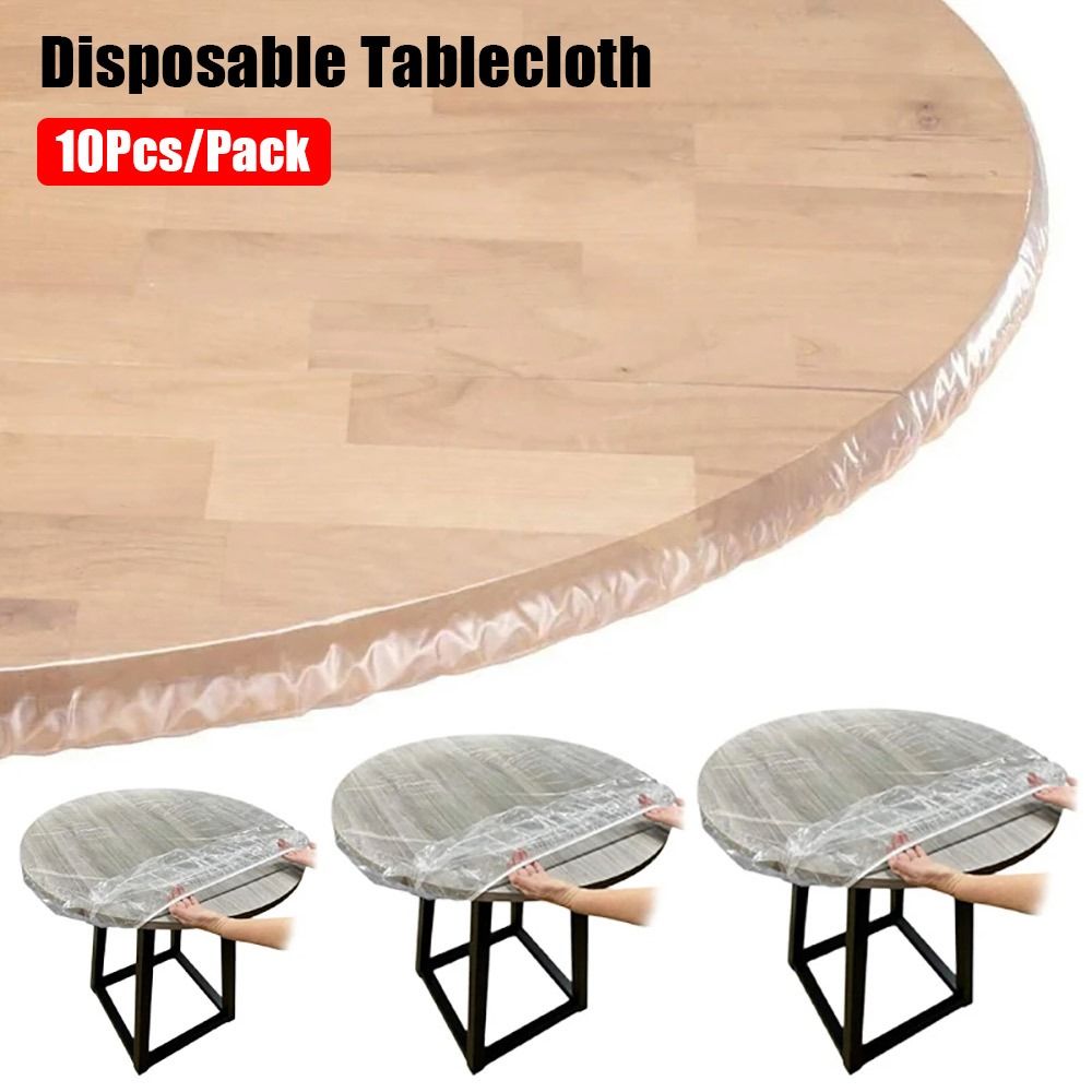 Conference Table Round - 10Pcs Thickened PE Disposable Tablecloth Greaseproof