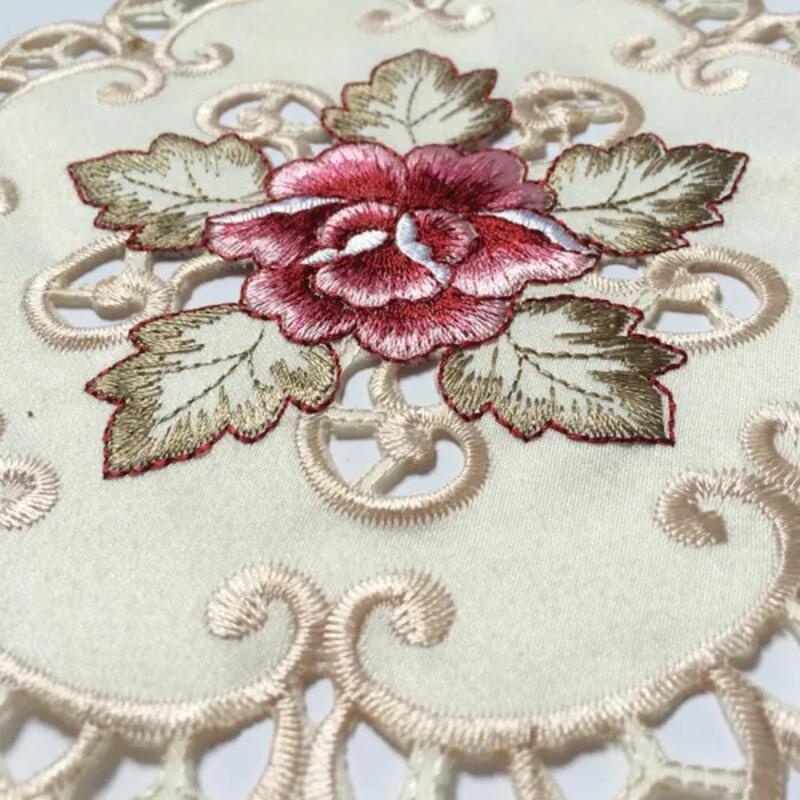 4pcs Round Embroidered Flower  - Conference Table Round review and price
