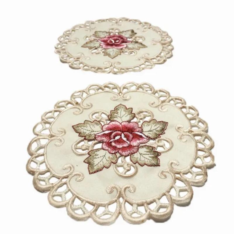 4pcs Round Embroidered Flower  - Conference Table Round review and price