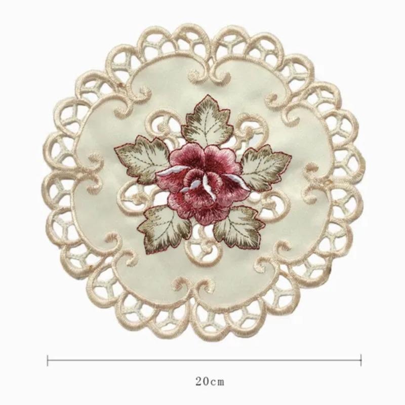 4pcs Round Embroidered Flower  - Conference Table Round review and price