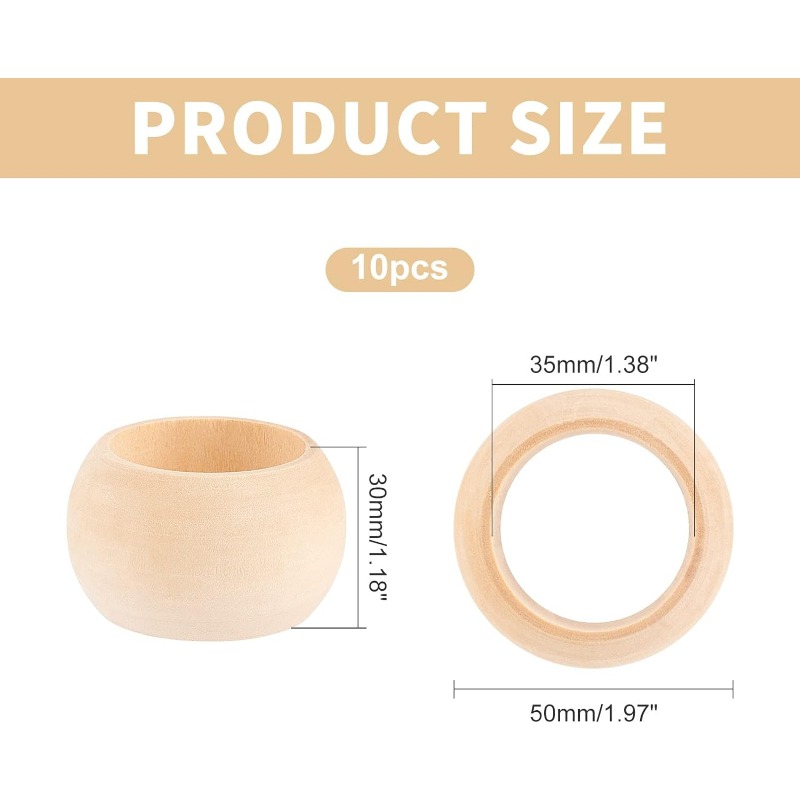 10pcs Wood Napkin Rings Servie - Conference Table Round review and price