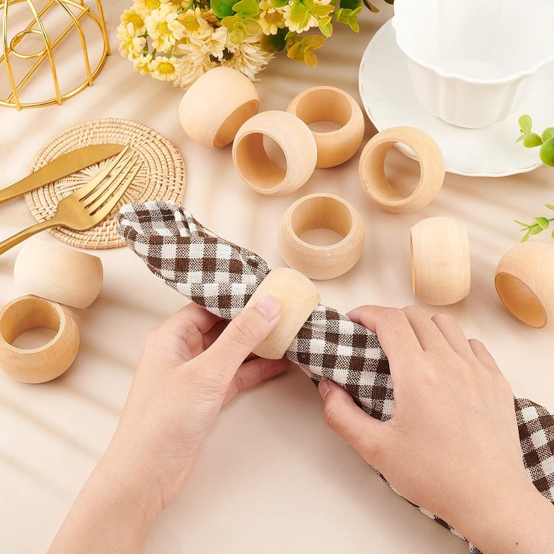 10pcs Wood Napkin Rings Servie - Conference Table Round review and price