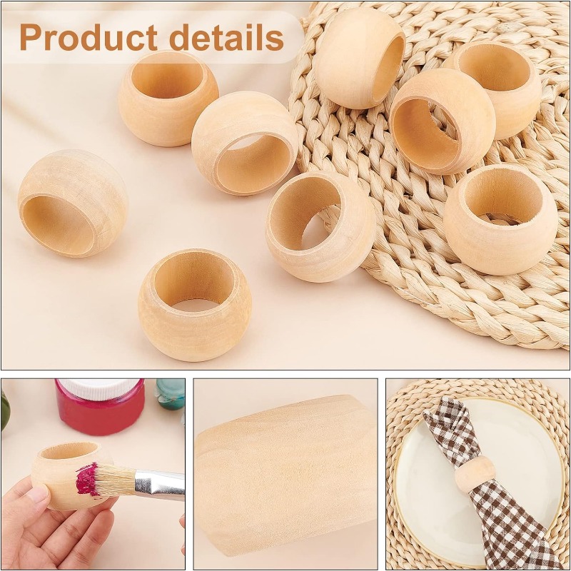 10pcs Wood Napkin Rings Servie - Conference Table Round review and price