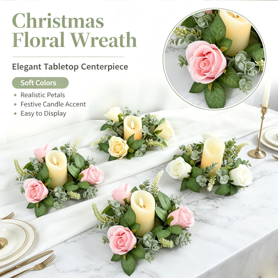 Artificial Rose Wreath Shaped  - Conference Table Round review and price